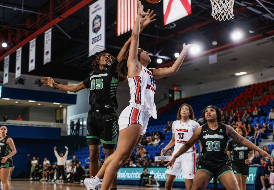 Guard Jada Moore going up for the layup in FAU’s home game against North Texas on Jan. 25.